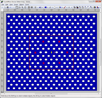 Design of the cavity array laser - top view