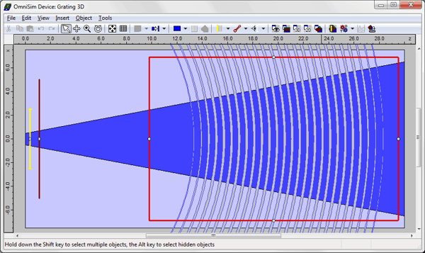 3D Grating Layout - tapered and apodized